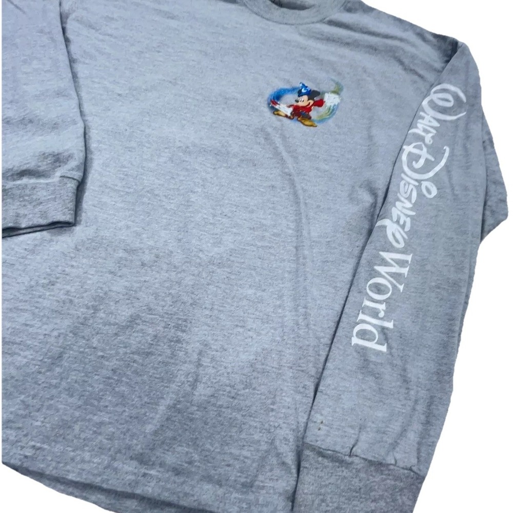 Disney Shirt Men Large Gray Tee Mickey Fantasia Long Sleeve Spell Out Retro * - Picture 7 of 13